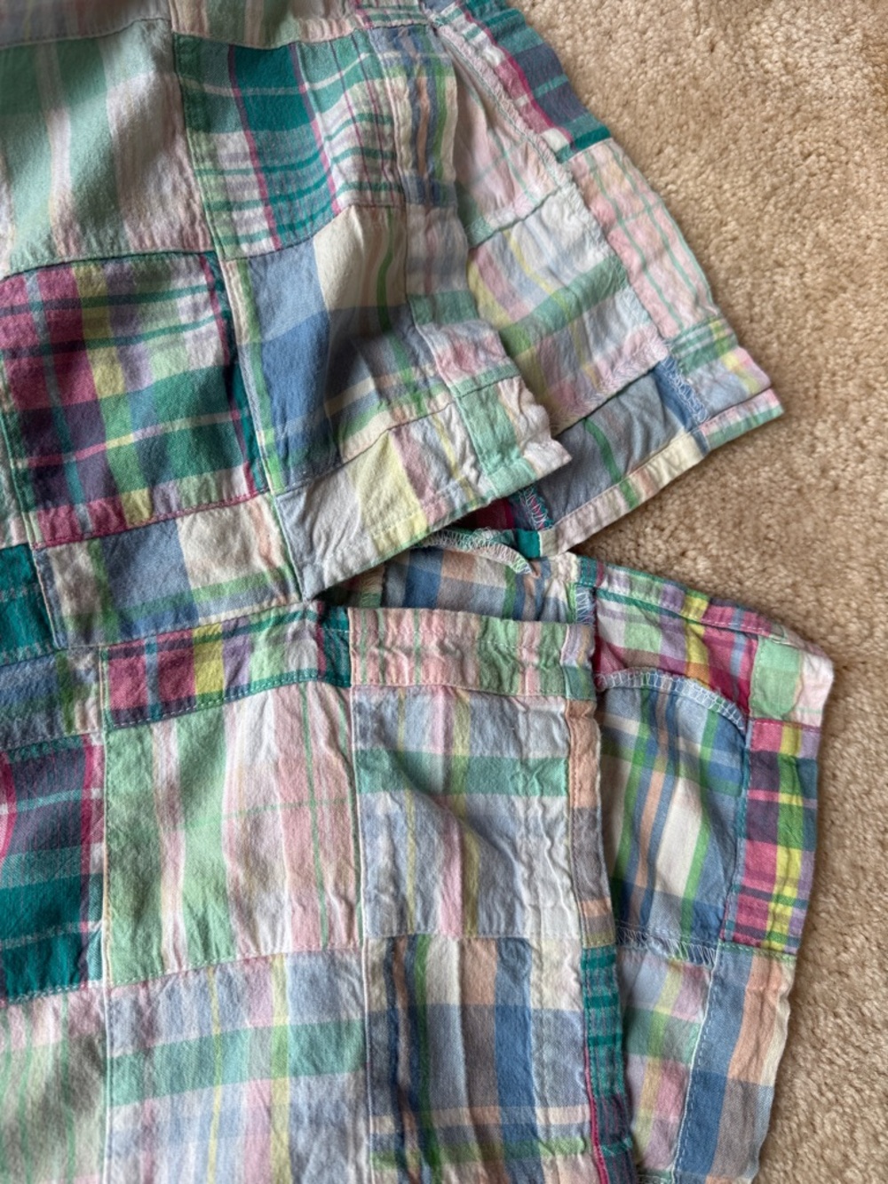 Lauren Ralph Lauren Pastel Patchwork Sleeveless Shirt Dress - Multi - Picture 6 of 6
